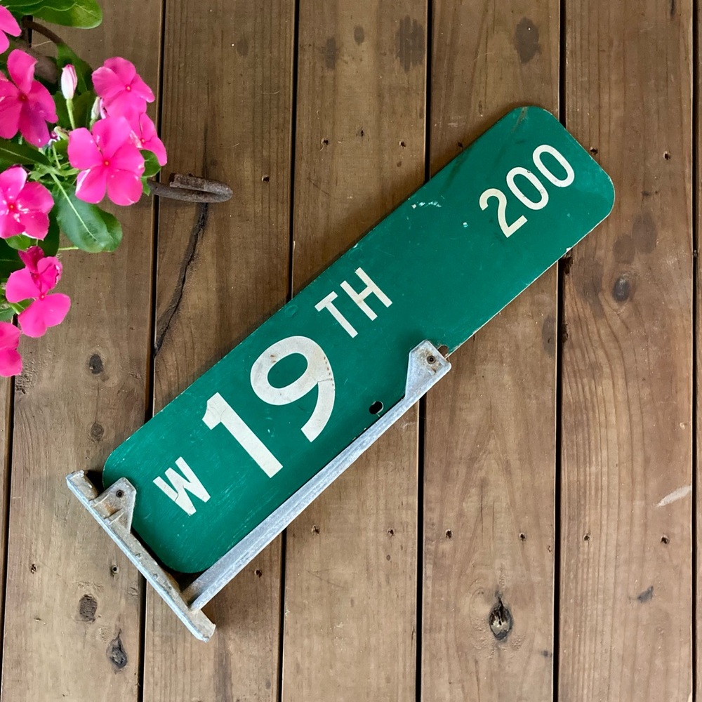 Retired Street Sign 19th Street 200 Block Vintage Decor